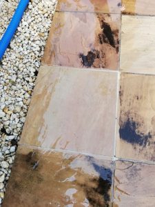 Sandstone paver after pressure clean Armstrong Creek